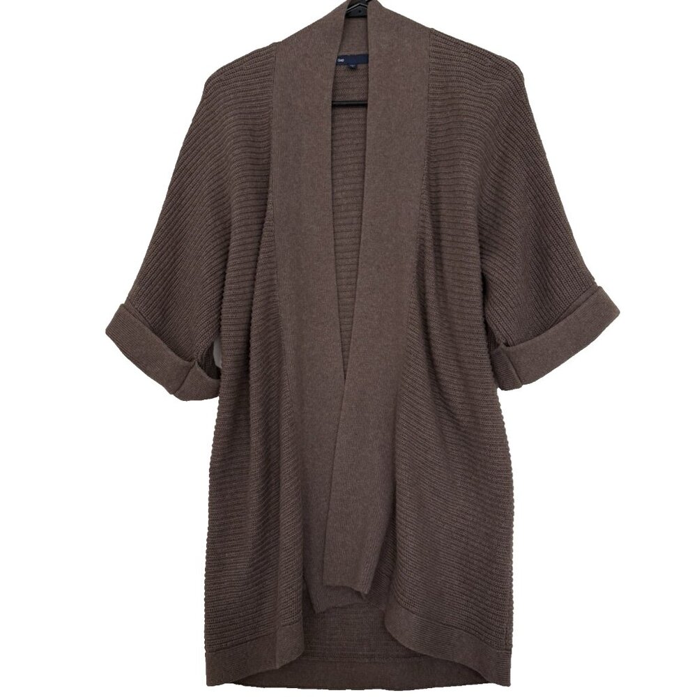 Gap Womens Long Open Front Cardigan‎ Sweater Size M Chocolate Brown Minimalist